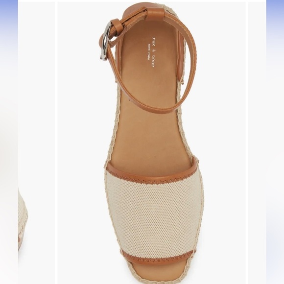 Rag & Bone Anteros Leather Espadrille Flats Tan Canvas Size 10 | NWT - Picture 5 of 13